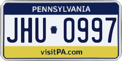 PA license plate JHU0997