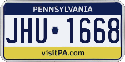 PA license plate JHU1668