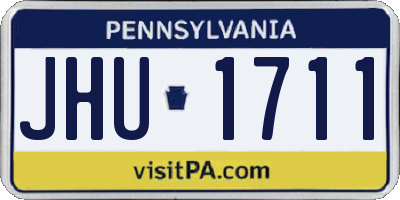 PA license plate JHU1711