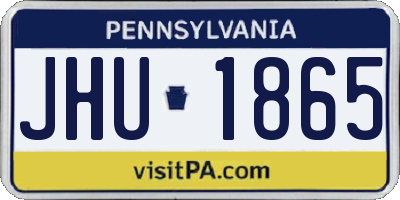 PA license plate JHU1865