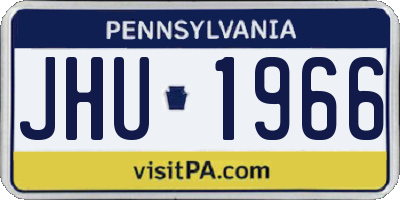 PA license plate JHU1966