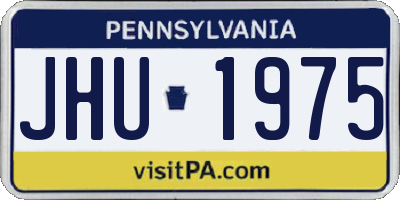 PA license plate JHU1975