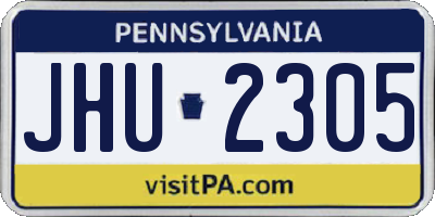 PA license plate JHU2305