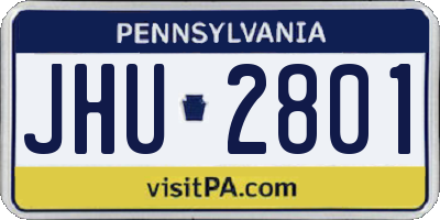 PA license plate JHU2801