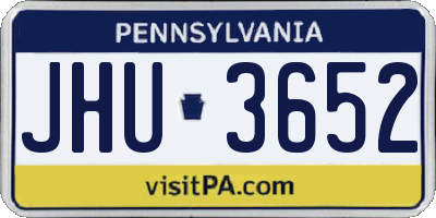 PA license plate JHU3652