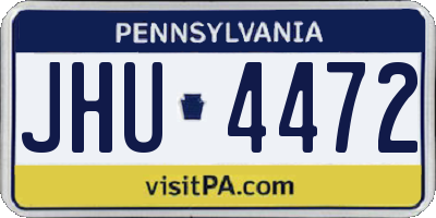 PA license plate JHU4472