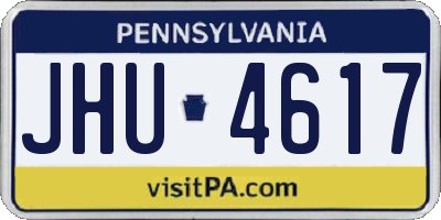 PA license plate JHU4617