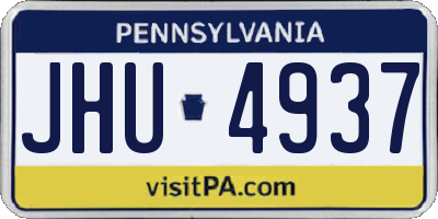 PA license plate JHU4937