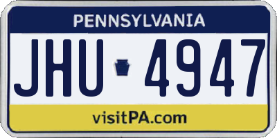 PA license plate JHU4947