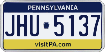 PA license plate JHU5137
