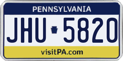 PA license plate JHU5820