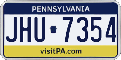 PA license plate JHU7354