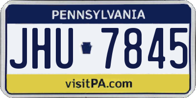 PA license plate JHU7845