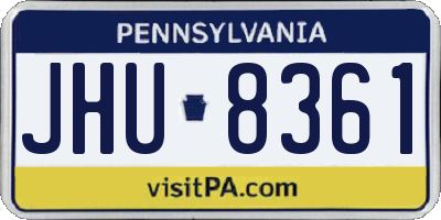 PA license plate JHU8361