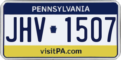 PA license plate JHV1507
