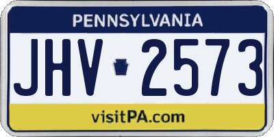 PA license plate JHV2573