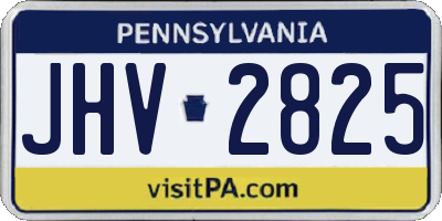 PA license plate JHV2825