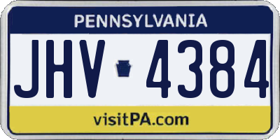 PA license plate JHV4384