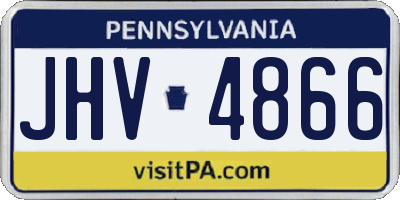 PA license plate JHV4866