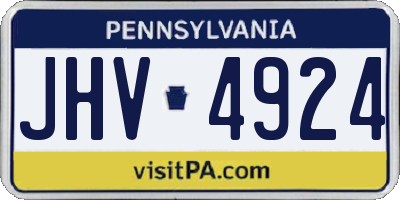 PA license plate JHV4924