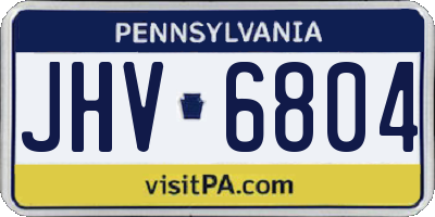 PA license plate JHV6804