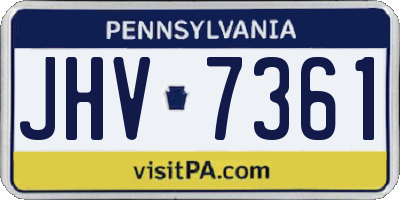 PA license plate JHV7361