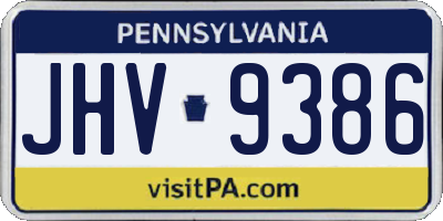 PA license plate JHV9386