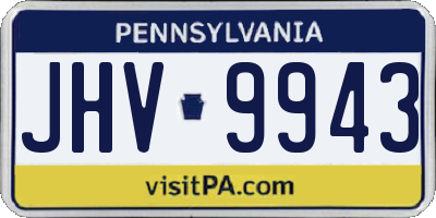 PA license plate JHV9943