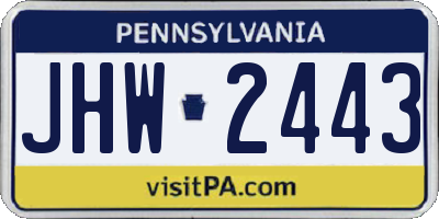 PA license plate JHW2443