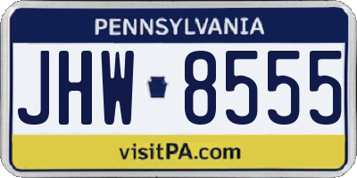 PA license plate JHW8555