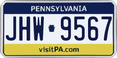 PA license plate JHW9567