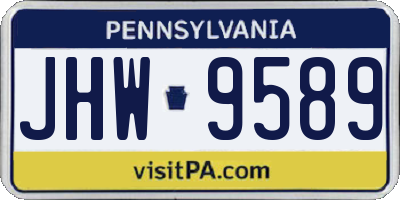 PA license plate JHW9589