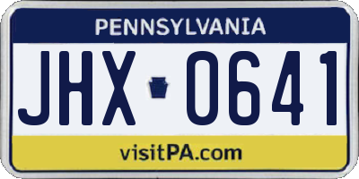 PA license plate JHX0641