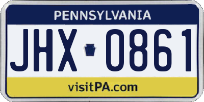 PA license plate JHX0861