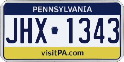 PA license plate JHX1343