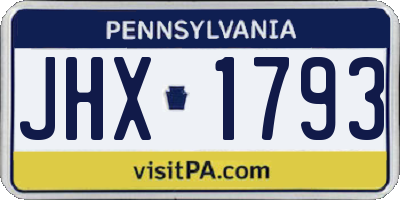 PA license plate JHX1793