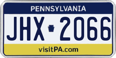 PA license plate JHX2066