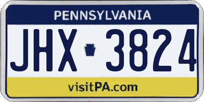 PA license plate JHX3824