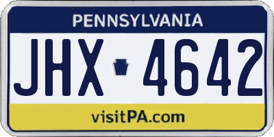 PA license plate JHX4642