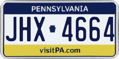 PA license plate JHX4664