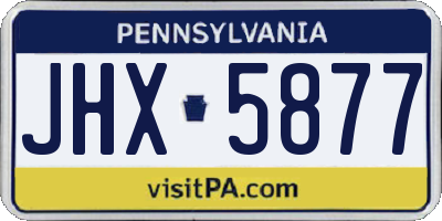 PA license plate JHX5877