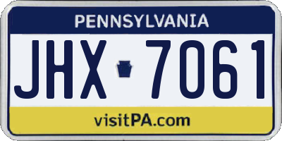 PA license plate JHX7061