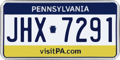 PA license plate JHX7291