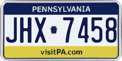 PA license plate JHX7458