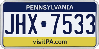 PA license plate JHX7533
