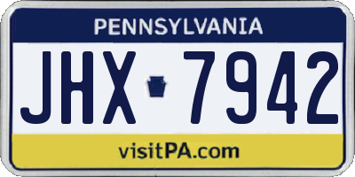 PA license plate JHX7942