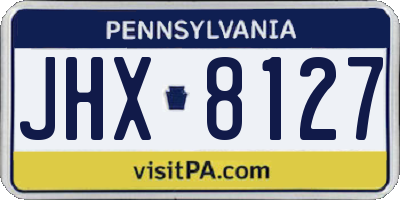 PA license plate JHX8127