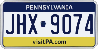 PA license plate JHX9074