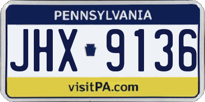 PA license plate JHX9136