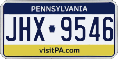 PA license plate JHX9546
